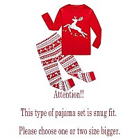 Family Feeling Little Girls Boys Long Sleeve Christmas Pajamas Sets Cotton Pyjamas Toddler Kids Pjs Size 3T Reindeer