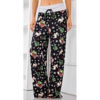 Ximage Womens Loose Yoga Christmas Moose Santa Claus Pants Floral Printed Trousers Flowy Beach Pants Moose Santa Claus Small