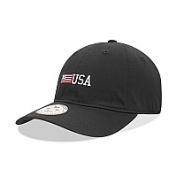 Relaxed Graphic Cap Side Us Flag Black