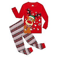 Family Feeling Big Girls Boys Long Sleeve Christmas Pajamas Sets Cotton Pyjamas Kids Pjs Size 12 Reindeer