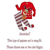 Family Feeling Big Girls Boys Long Sleeve Christmas Pajamas Sets Cotton Pyjamas Kids Pjs Size 12 Reindeer