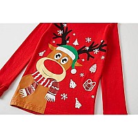 Family Feeling Big Girls Boys Long Sleeve Christmas Pajamas Sets Cotton Pyjamas Kids Pjs Size 12 Reindeer