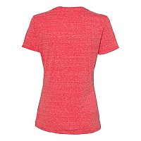 Jerzees Womens Snow Heather Jersey Vneck Red S