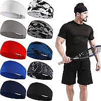 Mens Sports Headband 1 Pack Or 3 Pack Running Sweat Head Bands For Running Football Tennis3Packbluenavy Blueblack