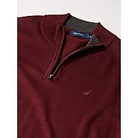 Nautica Mens Quarterzip Sweater Royal Burgundy Xxlarge