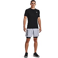 Under Armour Mens Armour Heatgear Fitted Shortsleeve Tshirt Black 001White Large