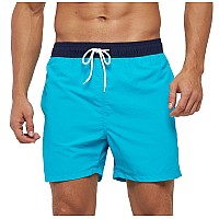 Silkworld Mens Swim Trunks Quick Dry Beach Shorts With Pockets Sky Bluetl Large