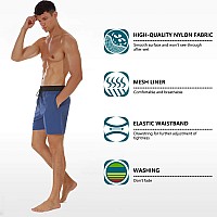 Silkworld Mens Swim Trunks Quick Dry Beach Shorts With Pockets Sky Bluetl Large