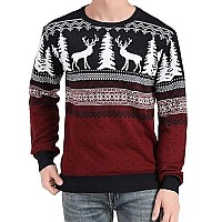 V28 Mens Christmas Reindeer Snowman Penguin Santa And Snowflake Sweater Xxlarge Deertreeviewred