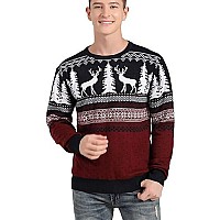 V28 Mens Christmas Reindeer Snowman Penguin Santa And Snowflake Sweater Xxlarge Deertreeviewred