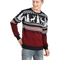 V28 Mens Christmas Reindeer Snowman Penguin Santa And Snowflake Sweater Xxlarge Deertreeviewred