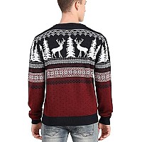 V28 Mens Christmas Reindeer Snowman Penguin Santa And Snowflake Sweater Xxlarge Deertreeviewred