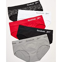 Reebok Womens Underwear 5 Pack Seamless Hipster Briefs Sxl Size Large Blackredgreywhitespacedye Black