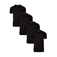 32 Degrees Mens 4 Pack Cool Quick Dry Active Basic Crew Tshirt Black Large