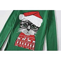 Family Feeling Big Girls Boys Long Sleeve Christmas Pajamas Sets Cotton Pyjamas Kids Cat Pjs Size 14 Green