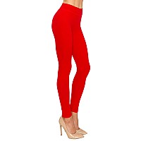 Ettellut Cotton Spandex Basic Leggings Pantsjersey Full Regular Size Red M