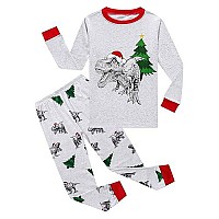 Family Feeling Big Girls Long Sleeve Christmas Pajamas Sets Cotton Pyjamas Kids Pjs Size 14 Dinosaur