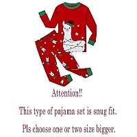 Christmas Llama Ugly Big Boys Girls Long Sleeve Holiday Pajamas Cotton Red Sleepwears Size 14