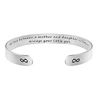 Mother Bracelet Gifts From Daughter Mothers Day Birthday Christmas Cuff Bangle 316L Stainless Steel Jewelry Engraved The Love Be