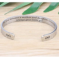 Mother Bracelet Gifts From Daughter Mothers Day Birthday Christmas Cuff Bangle 316L Stainless Steel Jewelry Engraved The Love Be