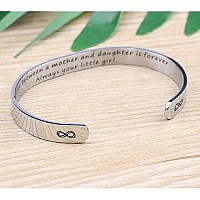 Mother Bracelet Gifts From Daughter Mothers Day Birthday Christmas Cuff Bangle 316L Stainless Steel Jewelry Engraved The Love Be