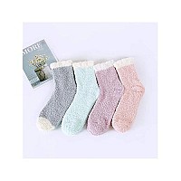 Century Star Womens Fuzzy Fluffy Cozy Warm Super Soft Slipper Socks Microfiber 38 Pairs Home Socks For Christmas 4 Pairs Vintag