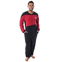 Intimo Star Trek Mens The Next Generation Tng Picard Command Uniform One Piece Costume Pajama Union Suit Lxl