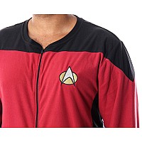 Intimo Star Trek Mens The Next Generation Tng Picard Command Uniform One Piece Costume Pajama Union Suit Lxl