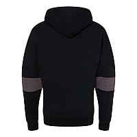 J America Sport Lace Colorblocked Fleece Hooded Sweatshirt Black M