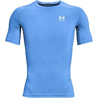 Under Armour Mens Armour Heatgear Compression Shortsleeve Tshirt Carolina Blue 475White Medium