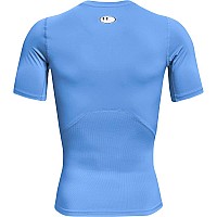 Under Armour Mens Armour Heatgear Compression Shortsleeve Tshirt Carolina Blue 475White Medium