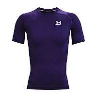 Under Armour Mens Armour Heatgear Compression Shortsleeve Tshirt Purple 500White Medium