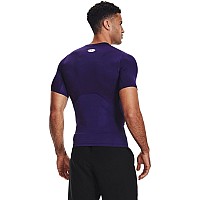 Under Armour Mens Armour Heatgear Compression Shortsleeve Tshirt Purple 500White Medium