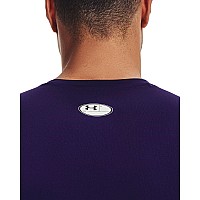 Under Armour Mens Armour Heatgear Compression Shortsleeve Tshirt Purple 500White Medium