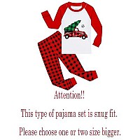 Family Feeling Little Girls Boys Long Sleeve Pickup Truck Christmas Tree Plaid Pajamas Sets 100 Cotton Pyjamas Kids Pjs Size 6