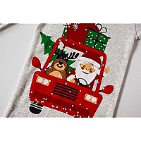 Christmas Reindeer Santa Claus Car Gift Little Boys Long Sleeve Pajamas 100 Cotton Holiday Grey Sleepwears Size 7