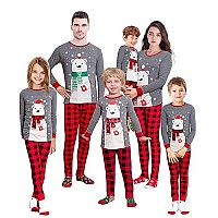 Family Feeling Adult Mens Holiday Christmas Polar Bear Plaid Matching Matching Family Pajamas Sets Long Sleeve Pjs Size Xxl