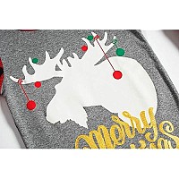 Family Feeling Toddler Holiday Christmas Glow In The Dark Moose Reindeer Plaid Matching Family Long Sleeves Pajamas Set Grey Siz