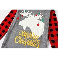 Family Feeling Adult Mens Holiday Christmas Glow In The Dark Moose Reindeer Plaid Matching Matching Family Pajamas Sets Long Sle