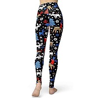 Sissycos Womens Ugly Christmas Printed Leggings Buttery Soft Ankle Length Elastic Tights Plus Size Reindeer