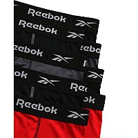 Reebok Mens Underwear Performance Boxer Briefs 8 Pack Size Xlarge Blackredgrey