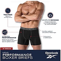 Reebok Mens Underwear Performance Boxer Briefs 8 Pack Size Large Blackredgrey