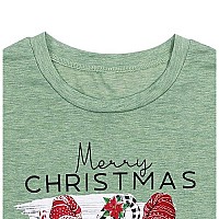 Merry Christmas Gnome Shirts Women Christmas Gnomes T Shirt Buffalo Santa Graphic Casual Holiday Tops