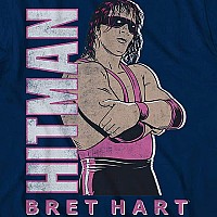 Wwe Wcw Bret Hart Shirt Bret The Hitman Hart The Hearthrob Wwf World Heavyweight Chamption Bret Hart Tshirt Navy Medium