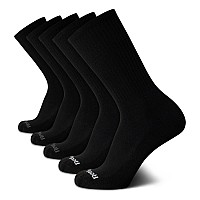 Reebok Mens Cushioned Comfort Athletic Performance High Crew Socks 5 Pack Size 6125 Classic Black