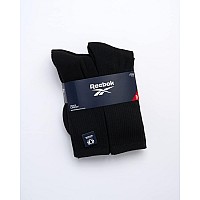 Reebok Mens Cushioned Comfort Athletic Performance High Crew Socks 5 Pack Size 6125 Classic Black