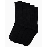 Reebok Mens Cushioned Comfort Athletic Performance High Crew Socks 5 Pack Size 6125 Classic Black