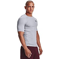 Under Armour Mens Armour Heatgear Compression Shortsleeve Tshirt Mod Gray 011Black Medium