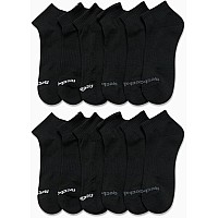 Reebok Mens Athletic Quarter Socks With Cushion Comfort 12 Pack Size 6125 All Black