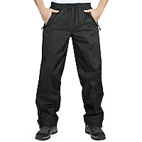 33 000Ft Mens Rain Pants Waterproof Rain Over Pants Windproof Outdoor Pants For Hiking Fishing Black